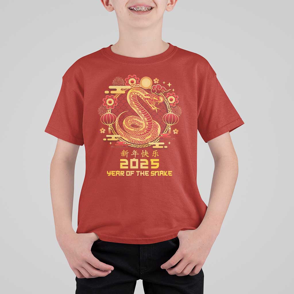 Year Of The Snake 2025 Lunar New Year T Shirt For Kid - Wonder Print Shop