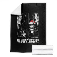 Stranger Christmas Throw Blanket Funny Murray He Sees You Vintage - Wonder Print Shop