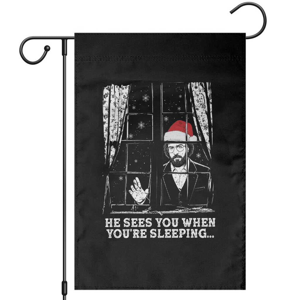 Stranger Christmas Garden Flag Funny Murray He Sees You Vintage - Wonder Print Shop