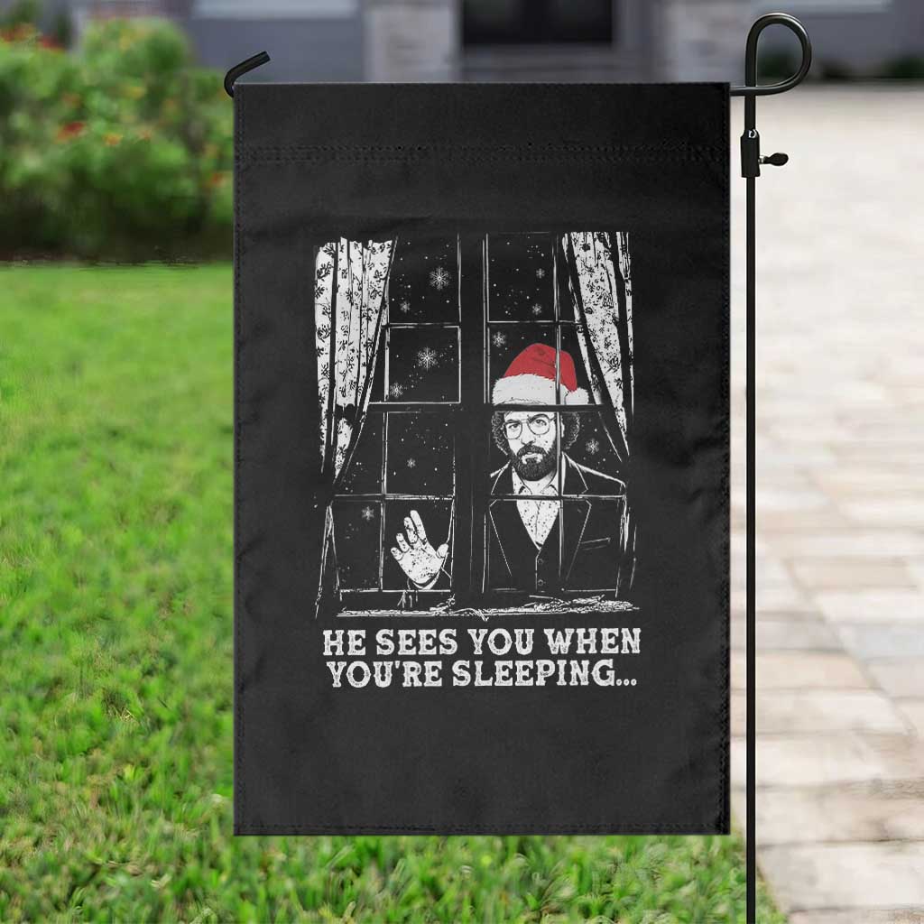 Stranger Christmas Garden Flag Funny Murray He Sees You Vintage - Wonder Print Shop