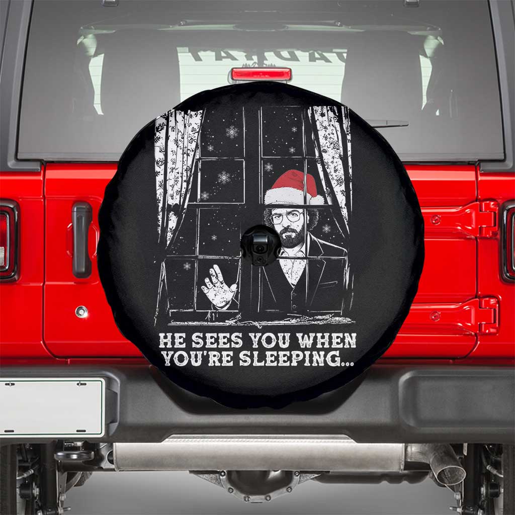 Stranger Christmas Spare Tire Cover Funny Murray He Sees You Vintage - Wonder Print Shop