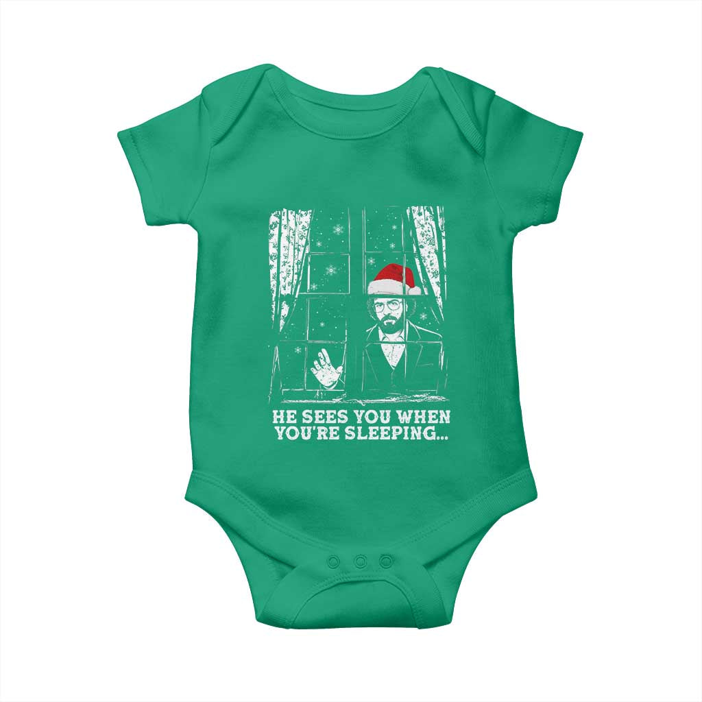Stranger Christmas Baby Onesie Funny Murray He Sees You Vintage - Wonder Print Shop