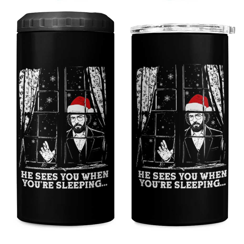 Stranger Christmas 4 in 1 Can Cooler Tumbler Funny Murray He Sees You Vintage - Wonder Print Shop