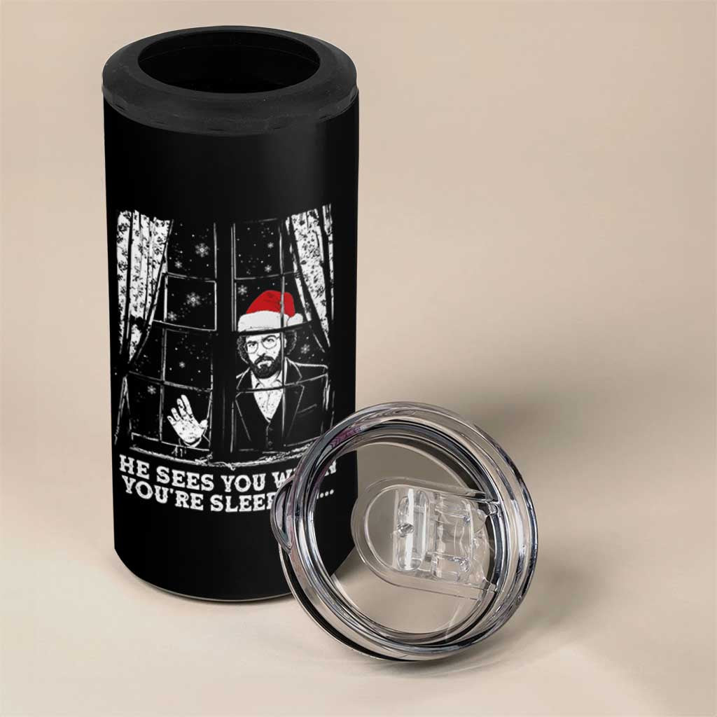 Stranger Christmas 4 in 1 Can Cooler Tumbler Funny Murray He Sees You Vintage - Wonder Print Shop