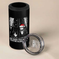 Stranger Christmas 4 in 1 Can Cooler Tumbler Funny Murray He Sees You Vintage - Wonder Print Shop