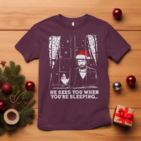 Stranger Christmas T Shirt Funny Murray He Sees You Vintage - Wonder Print Shop
