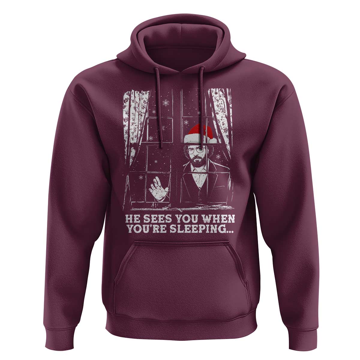 Stranger Christmas Hoodie Funny Murray He Sees You Vintage - Wonder Print Shop