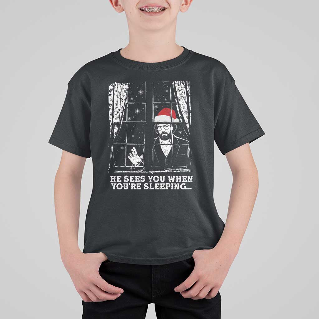 Stranger Christmas T Shirt For Kid Funny Murray He Sees You Vintage - Wonder Print Shop