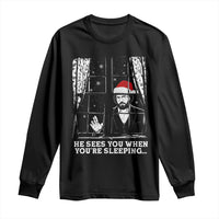 Stranger Christmas Long Sleeve Shirt Funny Murray He Sees You Vintage - Wonder Print Shop