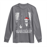 Stranger Christmas Long Sleeve Shirt Funny Murray He Sees You Vintage - Wonder Print Shop