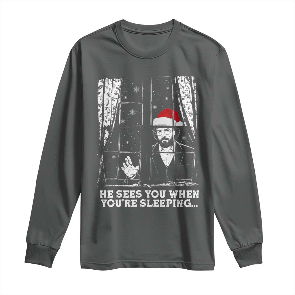 Stranger Christmas Long Sleeve Shirt Funny Murray He Sees You Vintage - Wonder Print Shop