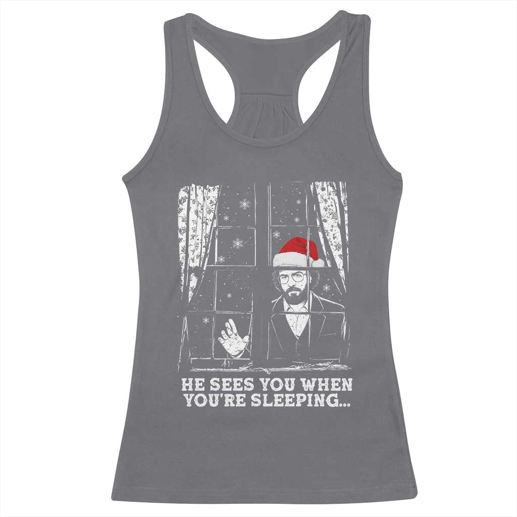 Stranger Christmas Racerback Tank Top Funny Murray He Sees You Vintage - Wonder Print Shop
