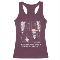 Stranger Christmas Racerback Tank Top Funny Murray He Sees You Vintage - Wonder Print Shop