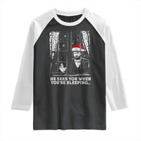 Stranger Christmas Raglan Shirt Funny Murray He Sees You Vintage - Wonder Print Shop