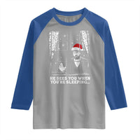 Stranger Christmas Raglan Shirt Funny Murray He Sees You Vintage - Wonder Print Shop