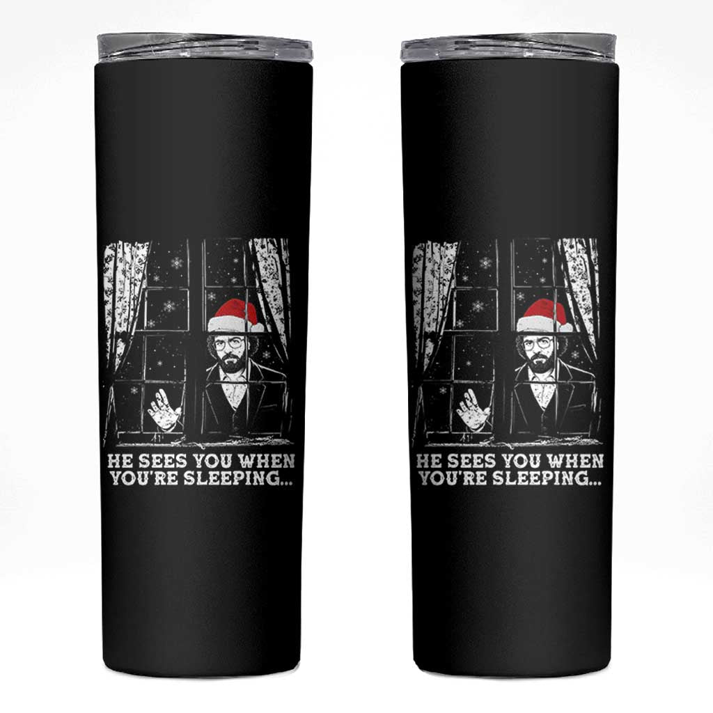 Stranger Christmas Skinny Tumbler Funny Murray He Sees You Vintage - Wonder Print Shop