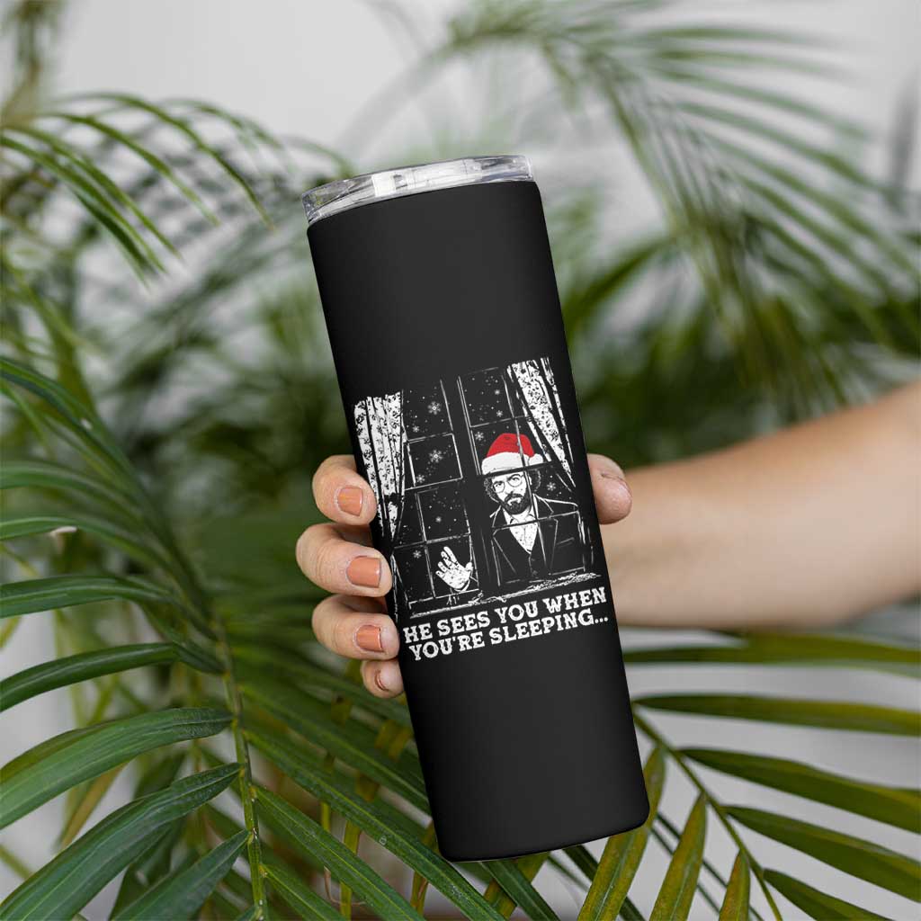Stranger Christmas Skinny Tumbler Funny Murray He Sees You Vintage - Wonder Print Shop