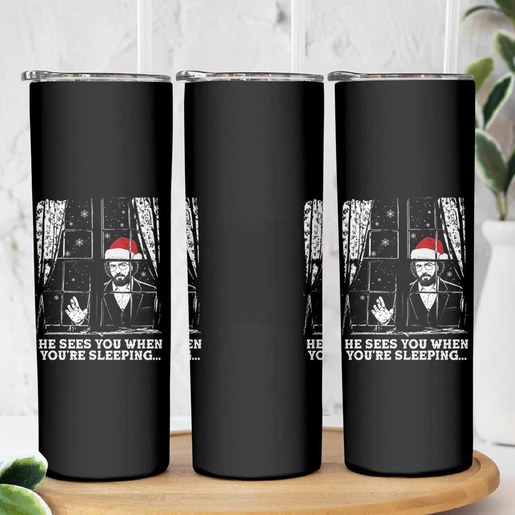 Stranger Christmas Skinny Tumbler Funny Murray He Sees You Vintage - Wonder Print Shop