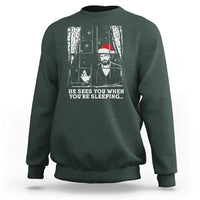 Stranger Christmas Sweatshirt Funny Murray He Sees You Vintage - Wonder Print Shop