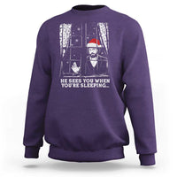 Stranger Christmas Sweatshirt Funny Murray He Sees You Vintage - Wonder Print Shop