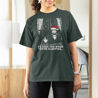 Stranger Christmas T Shirt For Women Funny Murray He Sees You Vintage - Wonder Print Shop