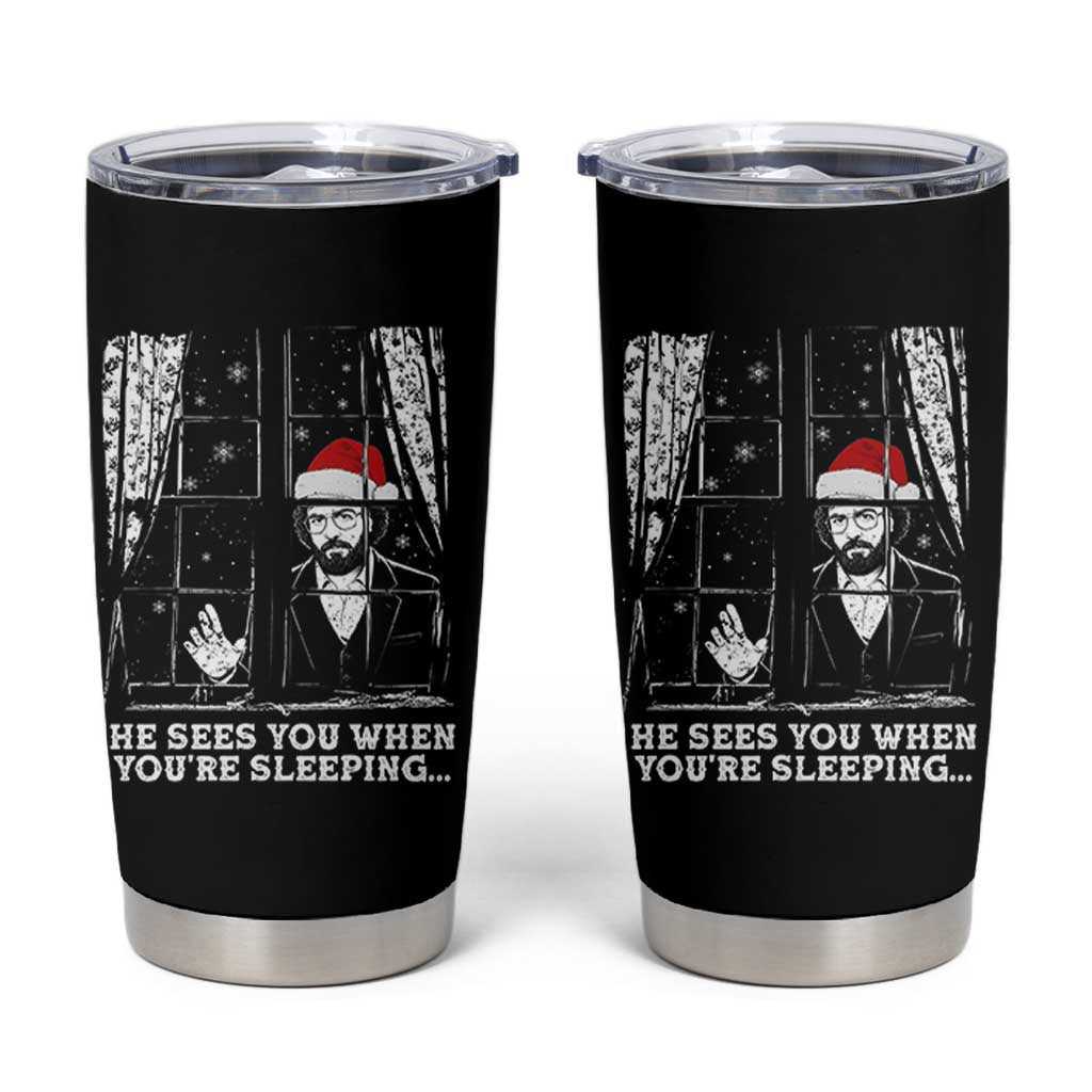 Stranger Christmas Tumbler Cup Funny Murray He Sees You Vintage - Wonder Print Shop