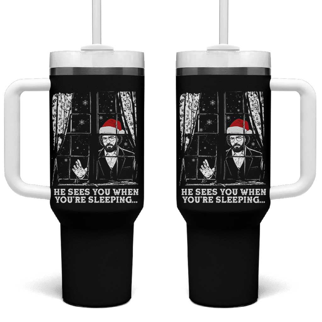 Stranger Christmas Tumbler With Handle Funny Murray He Sees You Vintage - Wonder Print Shop
