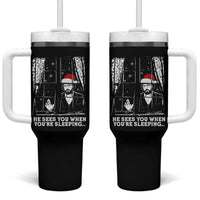Stranger Christmas Tumbler With Handle Funny Murray He Sees You Vintage - Wonder Print Shop