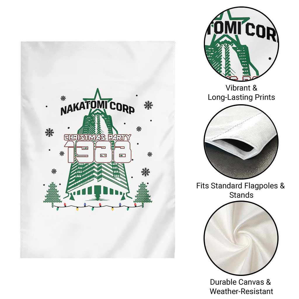 Vintage Nakatomi Plaza 1988 Christmas Party Garden Flag - Wonder Print Shop