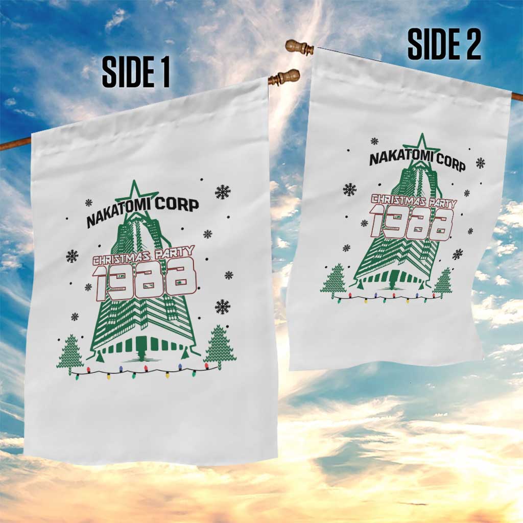 Vintage Nakatomi Plaza 1988 Christmas Party Garden Flag - Wonder Print Shop