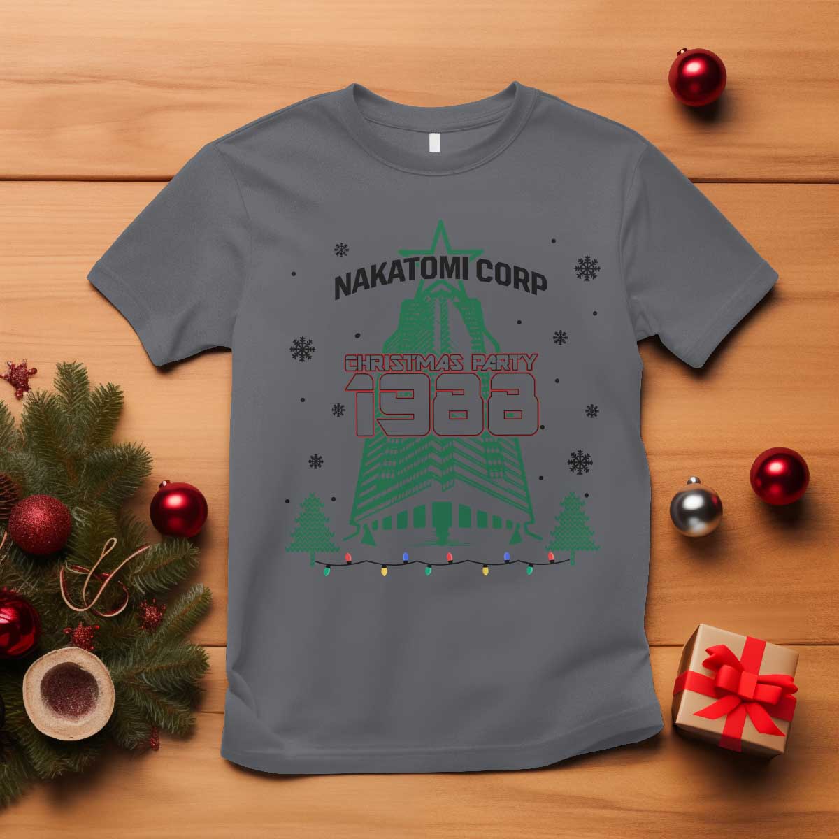 Vintage Nakatomi Plaza 1988 Christmas Party T Shirt - Wonder Print Shop