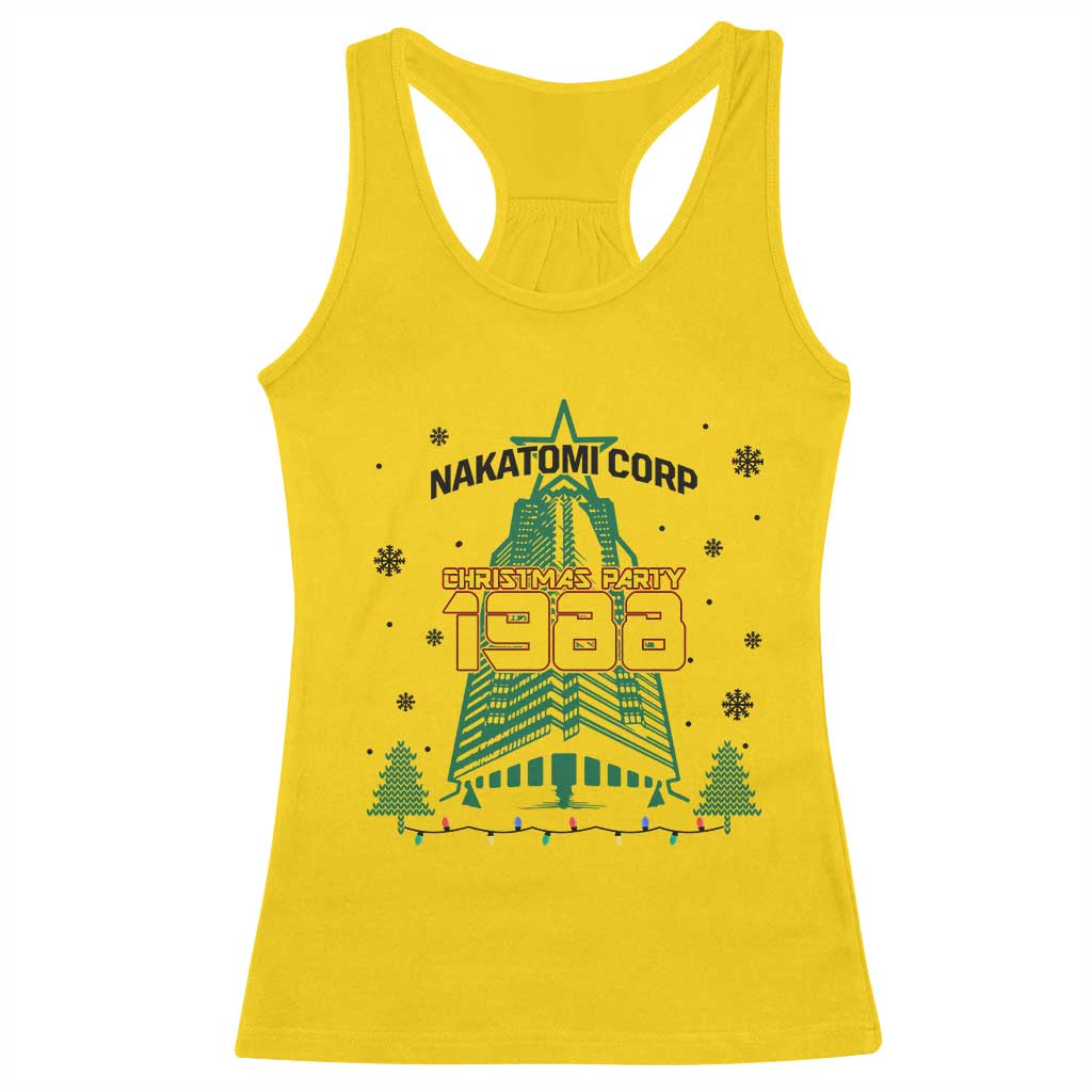 Vintage Nakatomi Plaza 1988 Christmas Party Racerback Tank Top - Wonder Print Shop