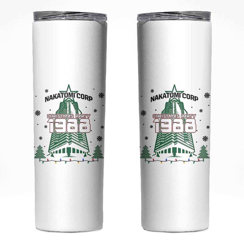 Vintage Nakatomi Plaza 1988 Christmas Party Skinny Tumbler - Wonder Print Shop
