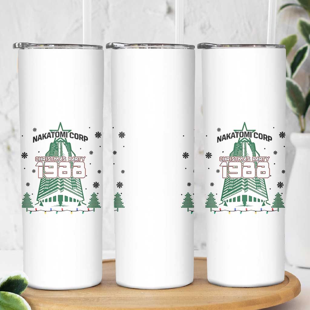 Vintage Nakatomi Plaza 1988 Christmas Party Skinny Tumbler - Wonder Print Shop