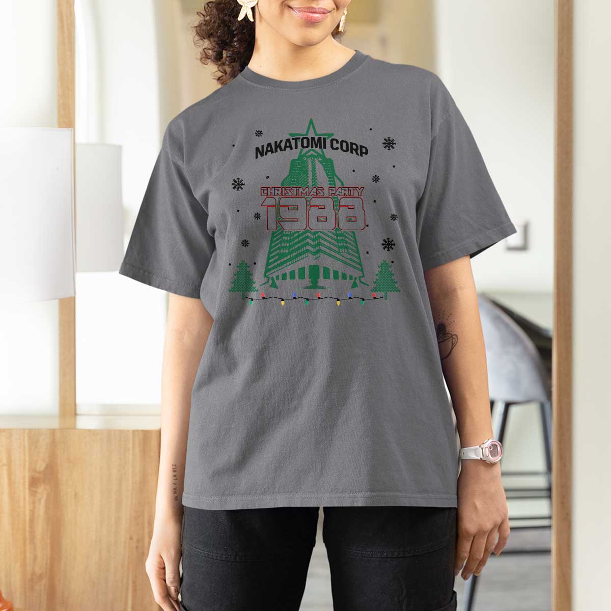 Vintage Nakatomi Plaza 1988 Christmas Party T Shirt For Women - Wonder Print Shop
