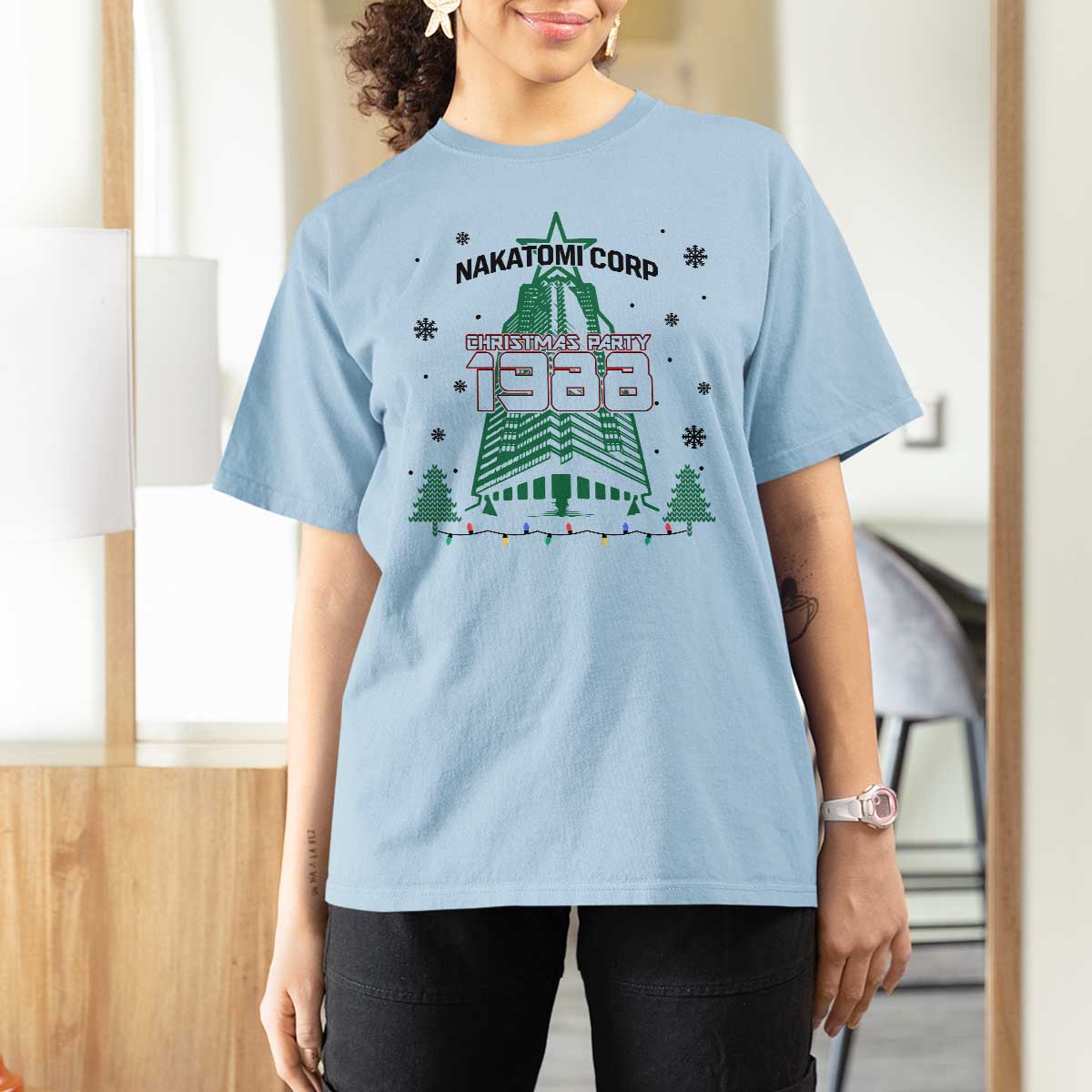 Vintage Nakatomi Plaza 1988 Christmas Party T Shirt For Women - Wonder Print Shop