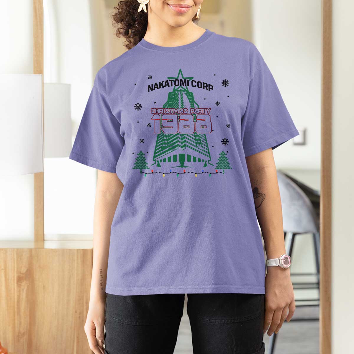 Vintage Nakatomi Plaza 1988 Christmas Party T Shirt For Women - Wonder Print Shop