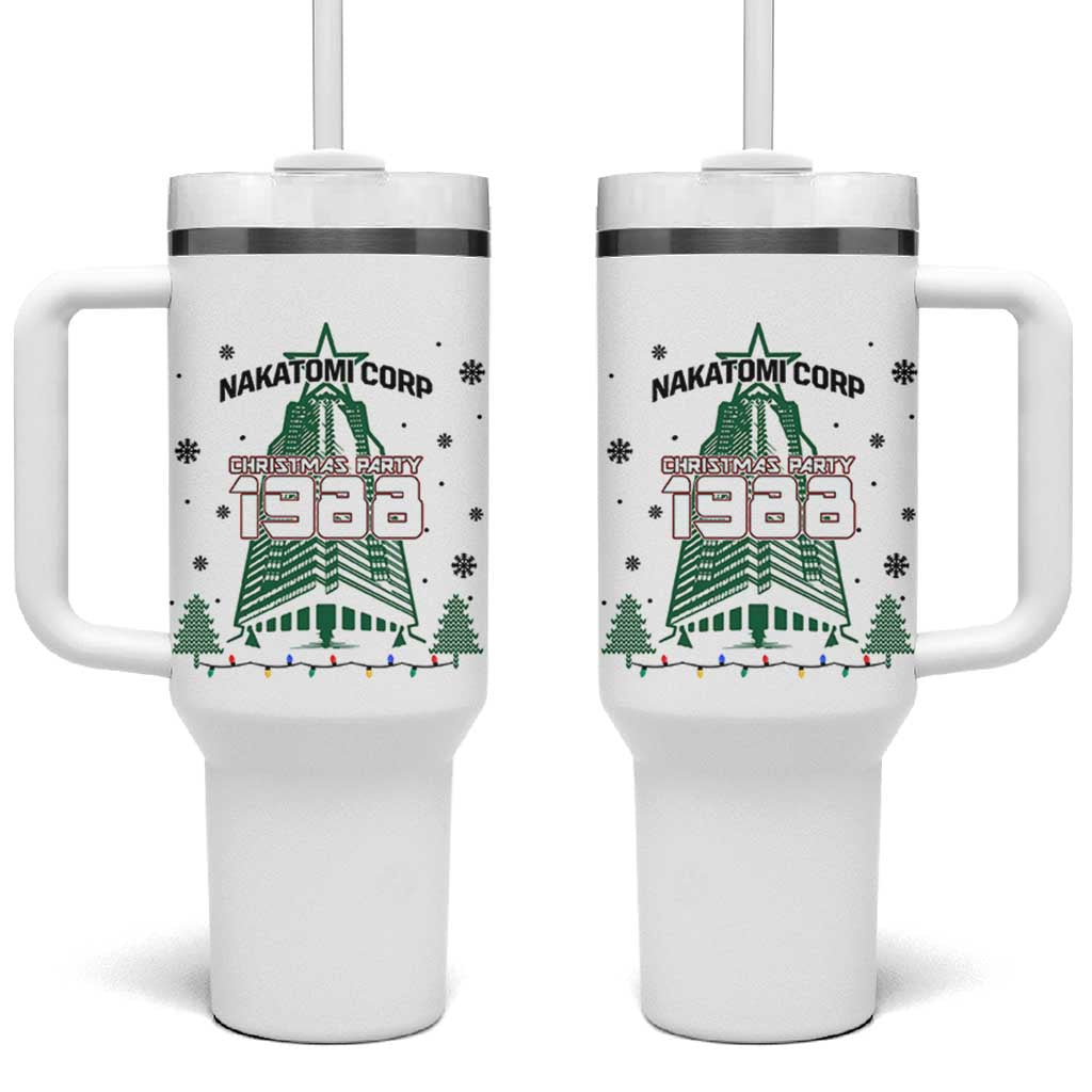 Vintage Nakatomi Plaza 1988 Christmas Party Tumbler With Handle - Wonder Print Shop