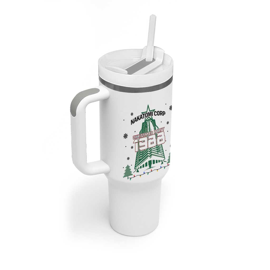 Vintage Nakatomi Plaza 1988 Christmas Party Tumbler With Handle - Wonder Print Shop
