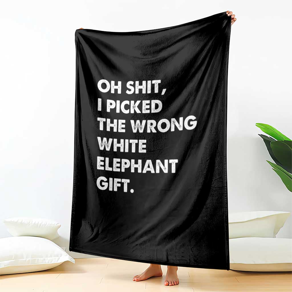 Oh Shit Funny White Elephant Gifts Throw Blanket - Wonder Print Shop