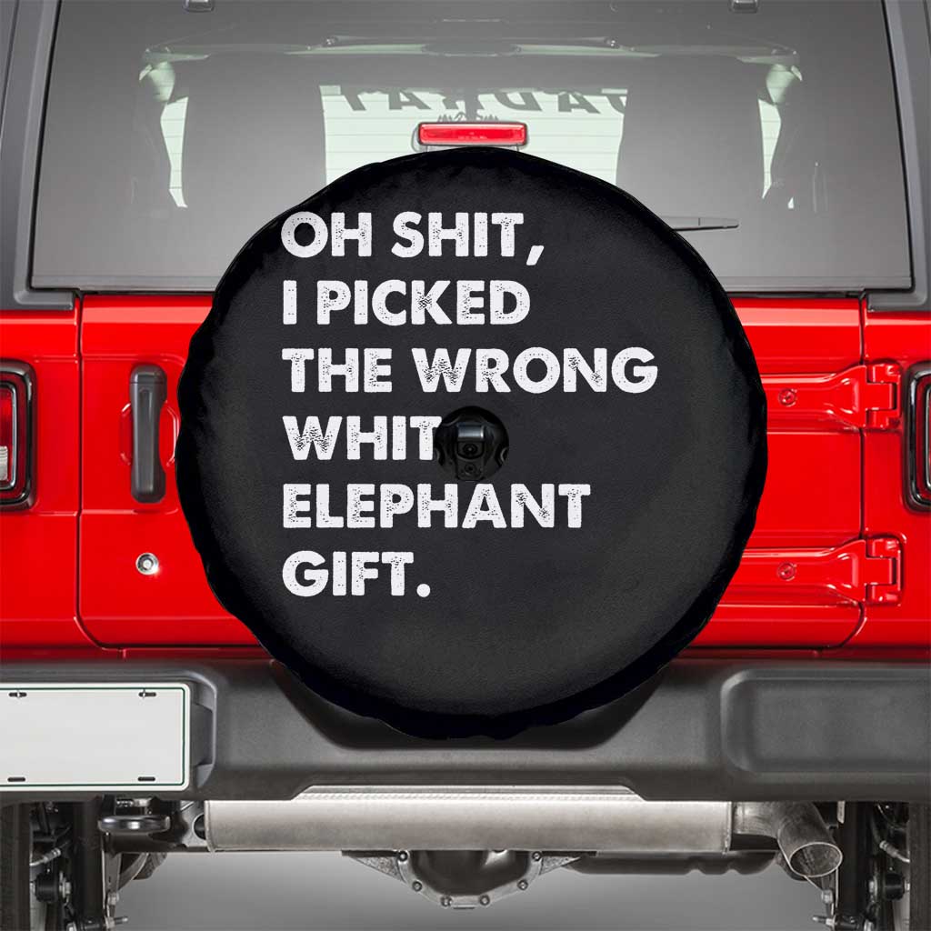 Oh Shit Funny White Elephant Gifts Spare Tire Cover - Wonder Print Shop