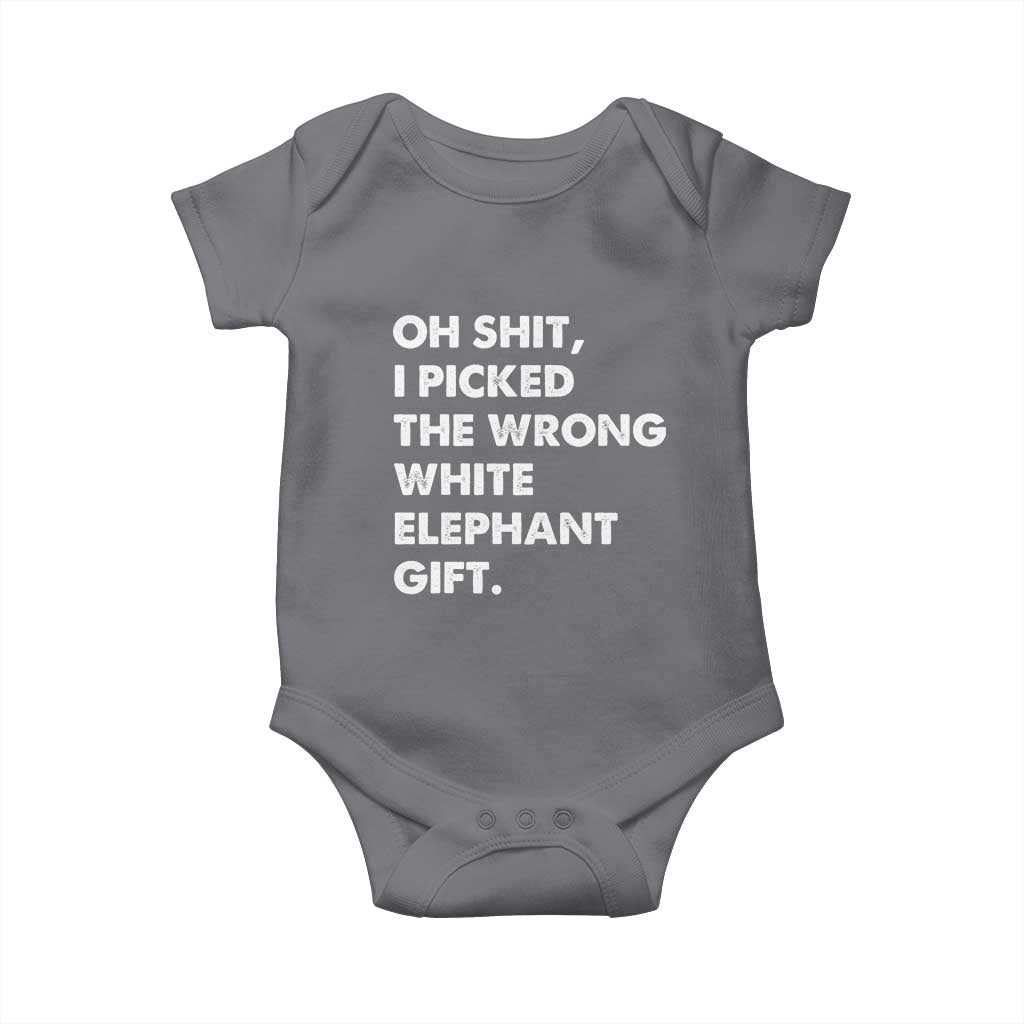 Oh Shit Funny White Elephant Gifts Baby Onesie - Wonder Print Shop