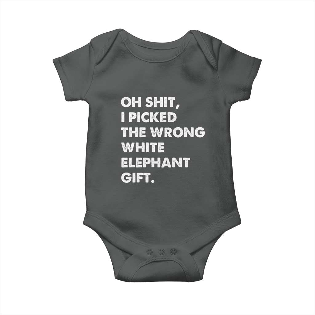Oh Shit Funny White Elephant Gifts Baby Onesie - Wonder Print Shop