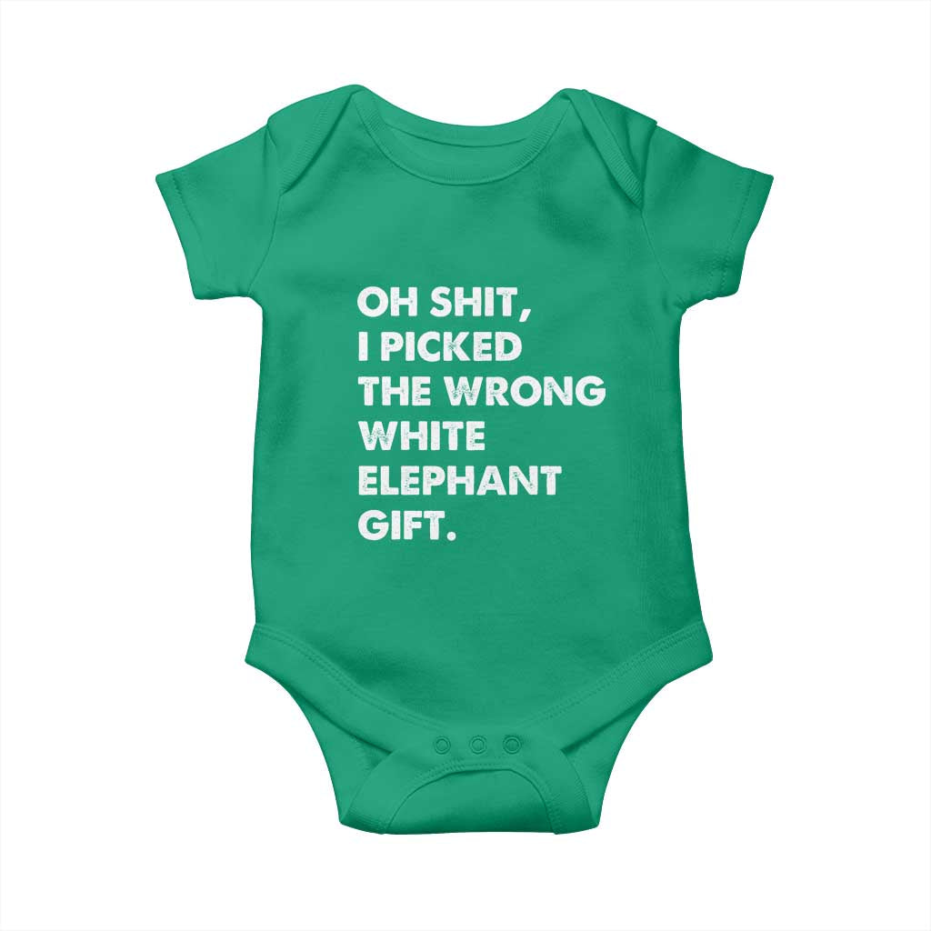 Oh Shit Funny White Elephant Gifts Baby Onesie - Wonder Print Shop