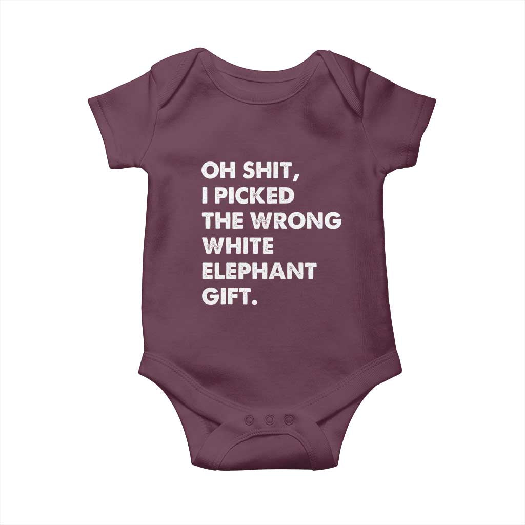 Oh Shit Funny White Elephant Gifts Baby Onesie - Wonder Print Shop