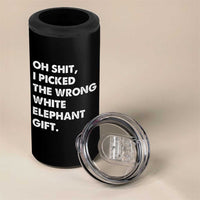 Oh Shit Funny White Elephant Gifts 4 in 1 Can Cooler Tumbler - Wonder Print Shop