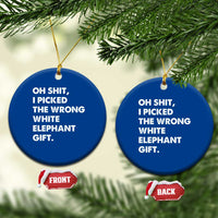 Oh Shit Funny White Elephant Gifts Ceramic Ornament - Wonder Print Shop