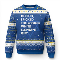 Oh Shit Funny White Elephant Gifts Hanukkah Ugly Sweater - Wonder Print Shop