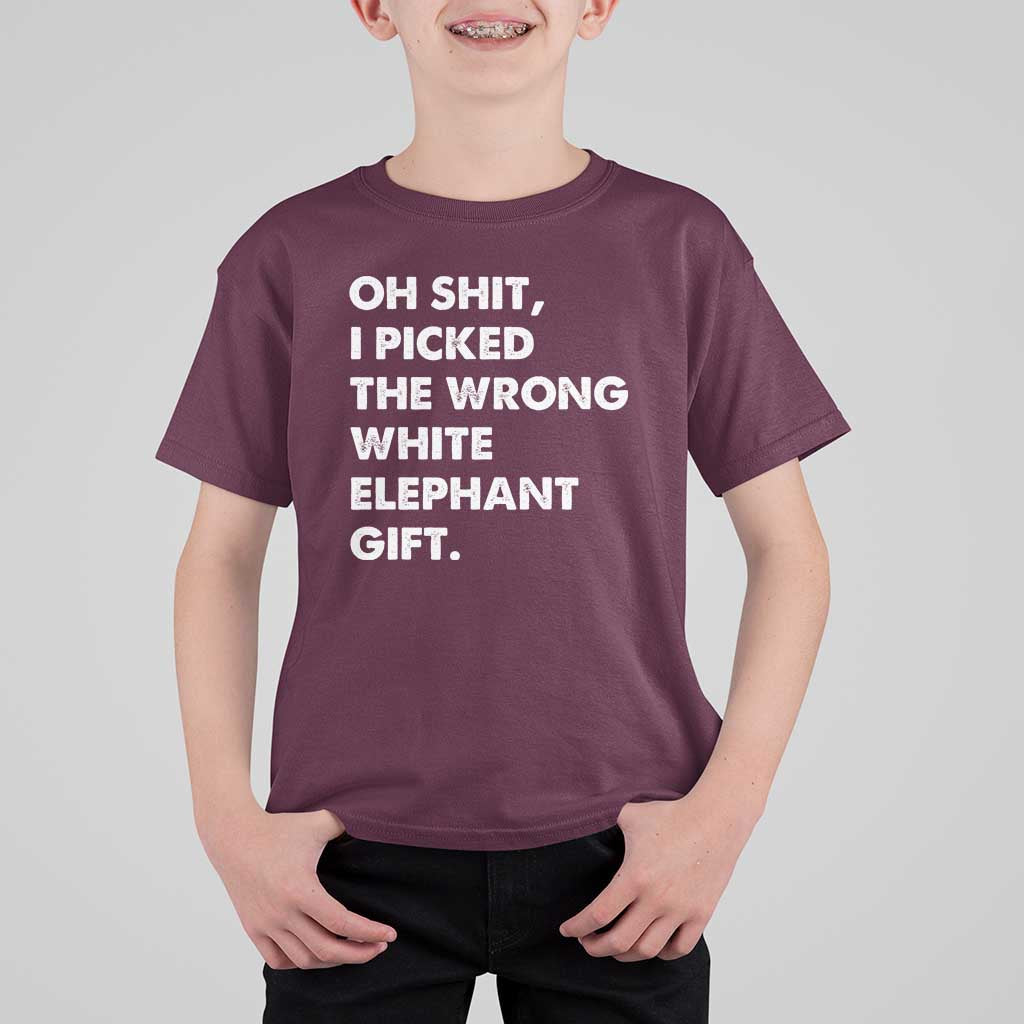 Oh Shit Funny White Elephant Gifts T Shirt For Kid - Wonder Print Shop