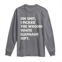 Oh Shit Funny White Elephant Gifts Long Sleeve Shirt - Wonder Print Shop